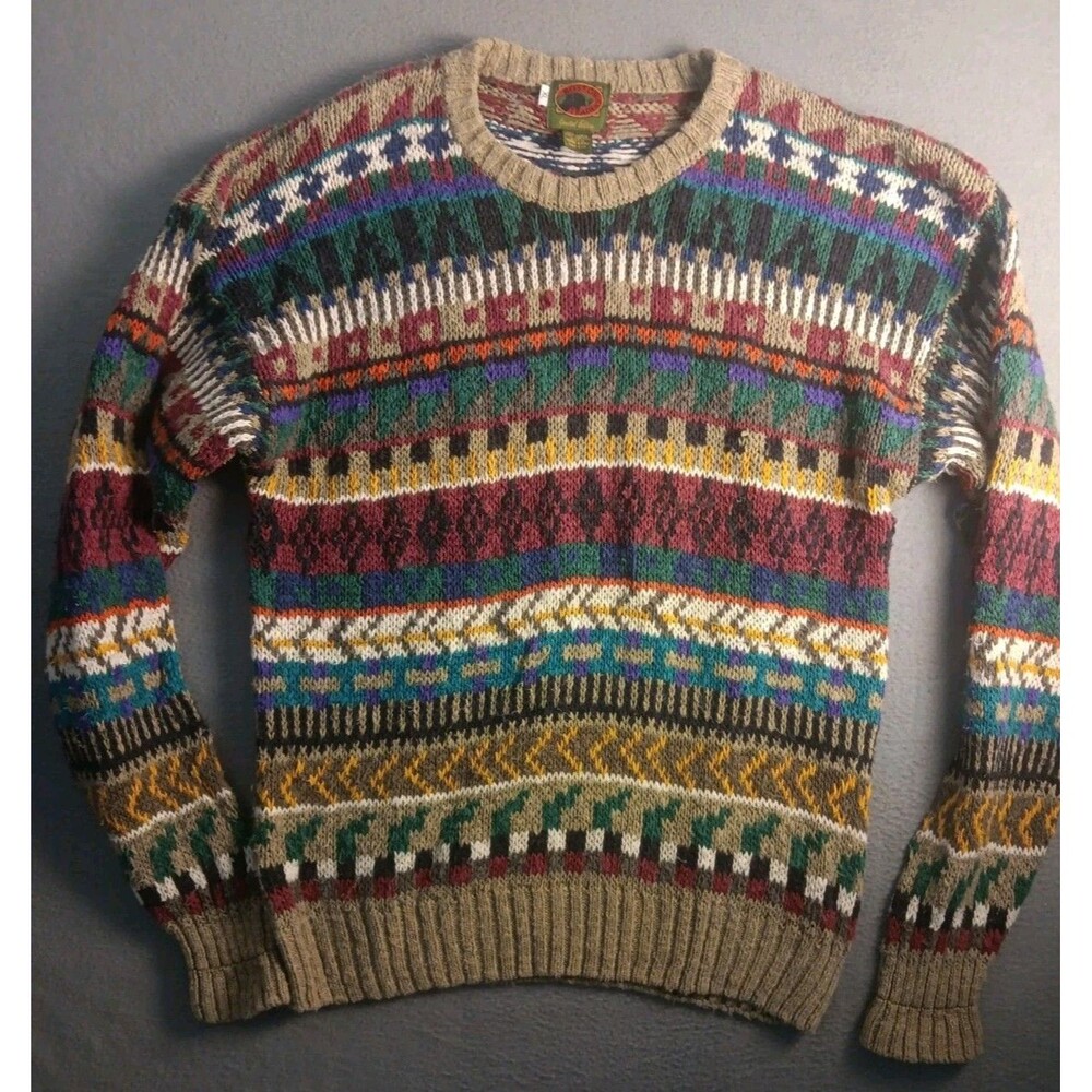 Vintage Limited Edition Boston Traders Knit Sweater Men's Large Linen Cotton GUC
